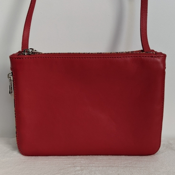 Zadig & Voltaire Red Leather Crossbody Shoulder Bag Multicolor Zipper NWT - Picture 8 of 16